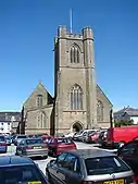 A spire, intended to cap the tower, was never built