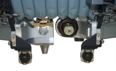 Disassembled joint of a Stadler FLIRT with the bogie removed