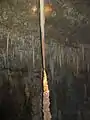 Stalactite meeting stalagmite to form a pillar