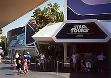 Disneyland's  entrance in 1996 before Tomorrowland makeover