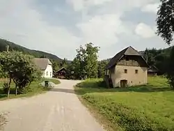 Old Gottscheer houses in Stare Žage