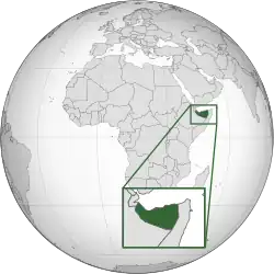Location of the State of Somaliland.
