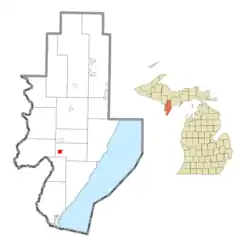 Location within Menominee County