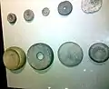Discoidals found at Fort Ancient sites on display at the Southern Ohio Museum and Cultural Center in Portsmouth, Ohio