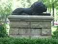 A stone lion 'guards' the entrance to St James Court