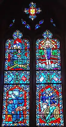 Stained glass window depicting the life of Stonewall Jackson; dismantled in 2020