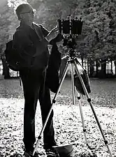 A photographer and a his large format camera 1985.