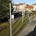 High-vegetation tram tracks Nuremberg, Germany