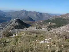 Panoramic photograph of wider area of Klobuk fortress near Trebinje