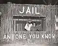 Jail, Students in a mock jail cell at Frontier Fiesta.