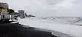 Winter waves covering Sturla beach