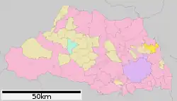 Location of Sugito in Saitama Prefecture