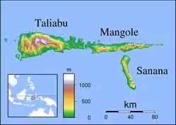 Sanana is located in Sula Islands