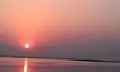 Sunset overlooking Krishna Raja Sagara as seen from the Venugopala Swamy temple