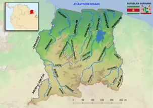 River Map of Suriname (Main Rivers)