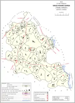 Map showing Sursa (#263) in Sursa CD block