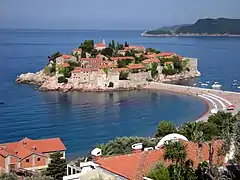 A view of Sveti Stefan, Montenegro