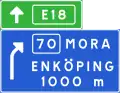 Advance direction sign exit ahead from motorway or expressway