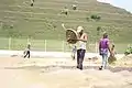 the green hillock of the ground