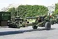TRF1 Cannon of a 155&nbsp;mm towed by a TRM 10000.