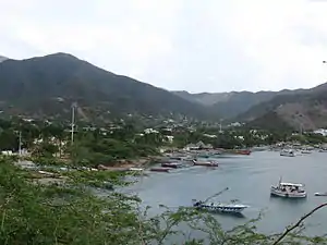 View of Taganga harbour from the north