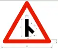 3-way Intersection Sign in Taiwan with side road on the right but not right angle