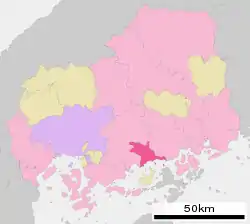 Location of Takehara in Hiroshima Prefecture