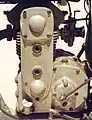 Tehuelche engine side view of single overhead cam with gear drive distribution
