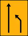Π-70Temporary right lane closed ahead