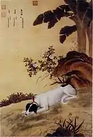 One of a series in Ten Prized Dogs, painted by the Lang Shining of China(1636–1912)