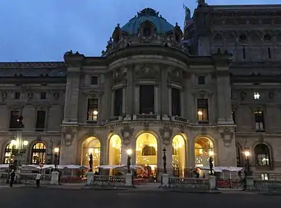 Palais Garnier east side with L'Opéra Restaurant