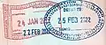 Entry and exit stamps issued at Suvarnabhumi International Airport in a Turkish passport