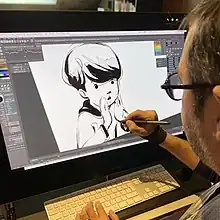 Animator draws a frame from the film 'The Boy, the Mole, the Fox, and the Horse' (2022) in TVPaint Animation