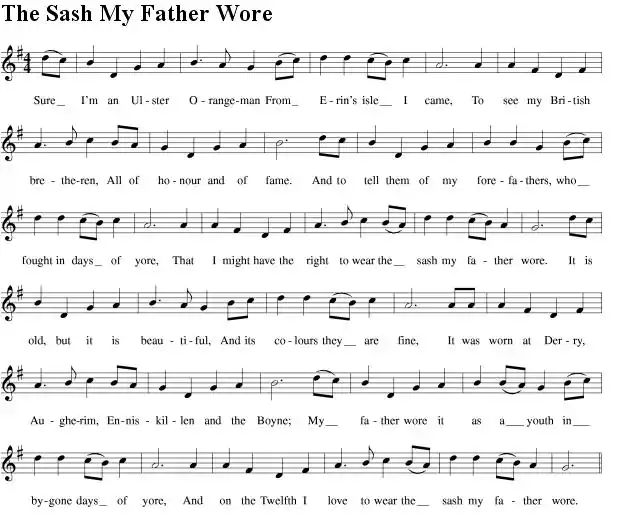 The Sash, music score