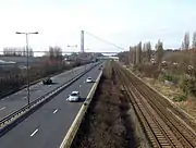 The railway line near the Humber Bridge