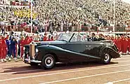 The Duke's standard flying on his car in Brisbane, 1982