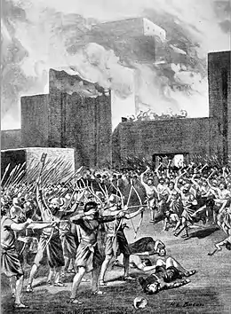 The Gutians ended the reign of Shu-turul. 19th century illustration.