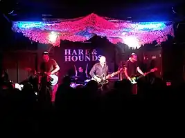 The Menzingers in 2012 (Left to right: Greg Barnett, Joe Godino, Tom May, Eric Keen.)