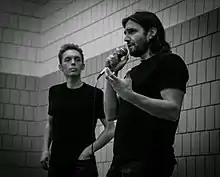 Millburn (left) and  Nicodemus speaking in 2014