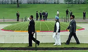 Manmohan Singh at Shantivan, 15 August 2008