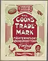 "The Coon's Trade-mark: A Watermelon, Razor, Chicken and Coon", sheet music of an 1898 minstrel song. The razor was used for fighting, while fried chicken is also used in stereotypes of African-Americans.