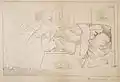 'The Genius Finding him Dead', 1844, drawing, 34 x 48&nbsp;cm, from The Illustrated Life of Richard Robert Jones.