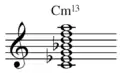 Thirteenth chord based on minor triad Play&nbsp;(help·info)