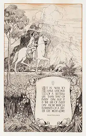 Decorative Landscape: Quotation from Maurice Maeterlinck, c. 1908. 32.6 x 19.5&nbsp;cm. Ink on paper. McMichael Canadian Art Collection, Kleinburg