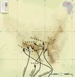 Map showing the migration of the Daza clans to the Tibesti from Kanem