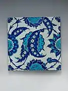 Tile with Saz Leaf Design, c. 1545-1555. Metropolitan Museum of Art