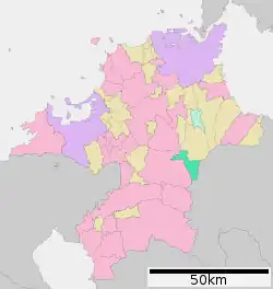 Location of Tōhō in Fukuoka