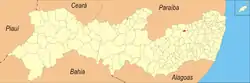 Location of Toritama in the State of Pernambuco