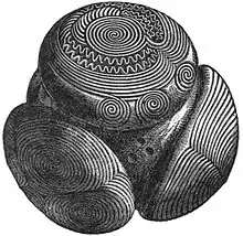 Carved stone ball from Towie, Scotland, c. 3200 BCE