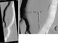 Tractus Catena Floor, as seen by HiRISE.  Scale bar is 500&nbsp;m (1,600&nbsp;ft) long.